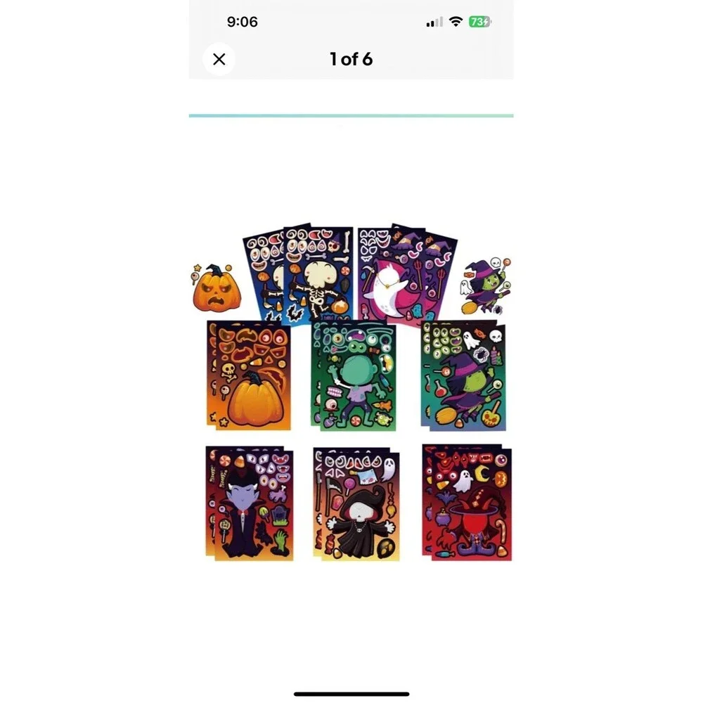 Halloween Stickers for Kids Party Favors, DIY Crafts 16 Sheets 8 Designs!